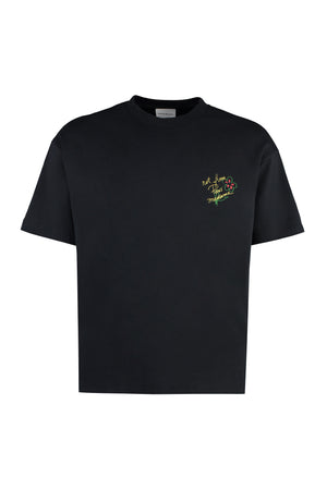 T-shirt girocollo Slogan Esquisse in cotone-0